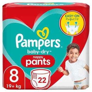 Pampers Baby Dry Nappy Pants Size 8, 22 Nappies, 19+kg