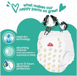 Fred & Flo Size 7 Nappy Pants, 17+kg, 30 Pack