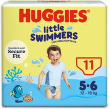 Load image into Gallery viewer, Huggies Little Swimmers Nappies Size 5-6, 11 pack, 12-18kg (New)
