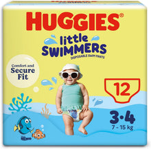 Load image into Gallery viewer, Huggies Little Swimmers Nappies Size 3-4, 12 pack, 7-15kg (New)
