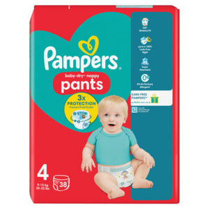 Pampers Baby-Dry Nappy Pants Size 4, 38 Nappies, 9-15kg