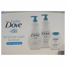 Load image into Gallery viewer, Baby Dove Tip To Toe Wash &amp; Lotion, Rich Moisture 3 Pack
