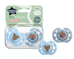 Tommee Tippee Fun Friends Orthodontic Soother, 0-6Months