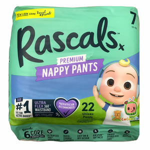 Rascal & Friends Premium Nappy Pants Size 7, 22 Pack, (New Look)