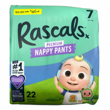 Load image into Gallery viewer, Rascal &amp; Friends Premium Nappy Pants Size 7, 22 Pack, (New Look)
