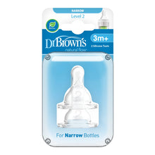 Load image into Gallery viewer, Dr Brown's Narrow Options+ Level 2 Flow Teat 2Pack, 3+Months
