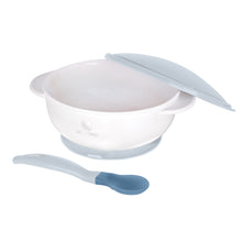 Load image into Gallery viewer, Kikka Boo Suction Bowl With Heat Sensing Spoon Blue, 4+Months
