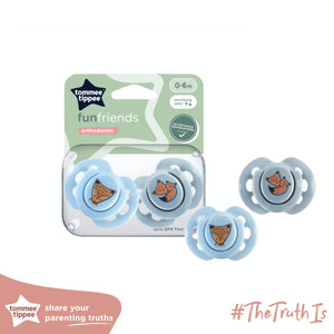 Tommee Tippee Fun Friends Orthodontic Soother, 0-6Months