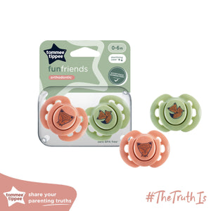 Tommee Tippee Fun Friends Orthodontic Soother, 0-6Months