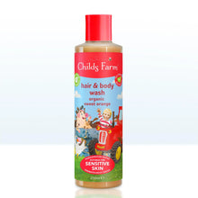 Load image into Gallery viewer, Childs Farm Hair &amp; Body Wash, Sweet Orange, 250ml
