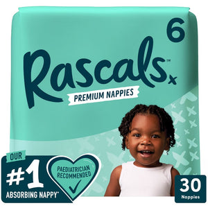 Rascal + Friends Cocomelon Premium Nappies Size 6, 30Pack, 15-20kg (New Look)