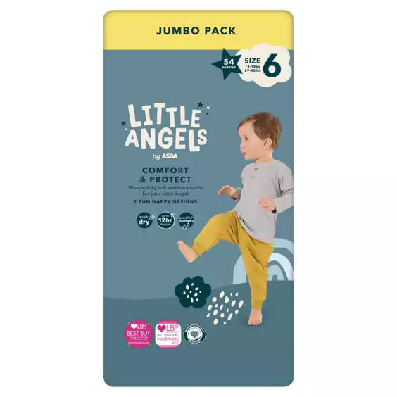 Little Angels Comfort & Protect Size 6 Nappies, 54pack , 13-18kg (new)