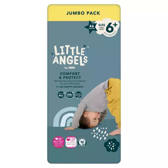 Little Angels Comfort & Protect Size 6+ Nappies Jumbo Pack, 46pack (16+kg) (new)