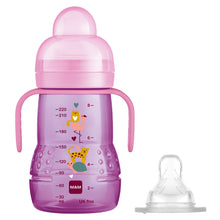 Load image into Gallery viewer, MAM Trainer Cup 2 in 1 Pink 220ml 6+ Months
