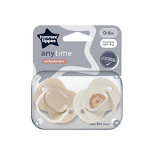 Load image into Gallery viewer, Tommee Tippee (orthodontic) Anytime Soother 0-6m, 2 Pack
