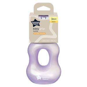 Tommee Tippee Wide Neck Nipper Gripper Easy Grip Bottle with Soft Silicone Teat 3m+, 240ml