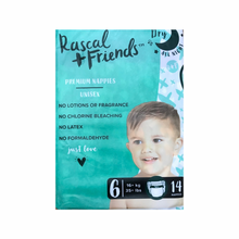 Load image into Gallery viewer, Rascal &amp; Friends Essential Size 6 Nappies 14pack- (16+kg) Small Pack
