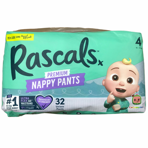 Rascal + Friends Cocomelon Premium Nappy Pants Size 4, (10-15kg) 32Pack (New Look)