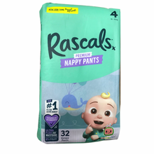 Load image into Gallery viewer, Rascal + Friends Cocomelon Premium Nappy Pants Size 4, (10-15kg) 32Pack (New Look)
