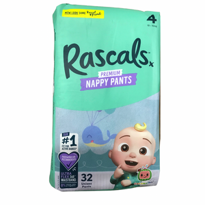 Rascal + Friends Cocomelon Premium Nappy Pants Size 4, (10-15kg) 32Pack (New Look)