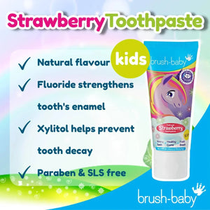 Brush-Baby Natural Strawberry Kids Toothpaste, 50ml 3+Years