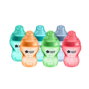 Tommee Tippee Closer To Nature Baby Bottle, 260ml, 6 Pack - Multicolour