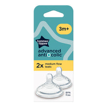 Load image into Gallery viewer, Tommee Tippee Advanced Anti-Colic Teat Medium Flow 2Pack, 3+Months
