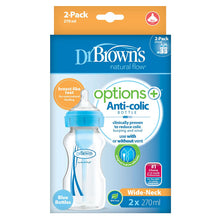 Load image into Gallery viewer, Dr Brown&#39;s Options+ Bottle  Blue 270ml, 2Pack
