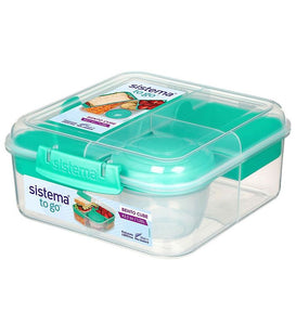 Sistema Bento Cube To Go With Yogurt Pot, 1.25l -Teal