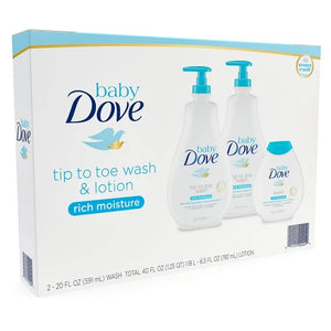Baby Dove Tip To Toe Wash & Lotion, Rich Moisture 3 Pack