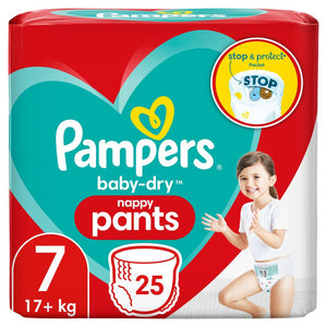 Pampers Baby Dry Pants Essential Pack Size 7, 25 Nappies, 17+kg