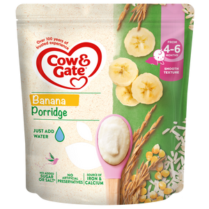 Cow & Gate Banana Porridge, 4-6+Months, 125g