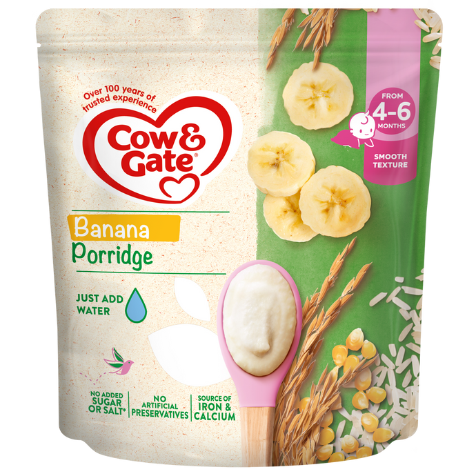 Cow & Gate Banana Porridge, 4-6+Months, 125g