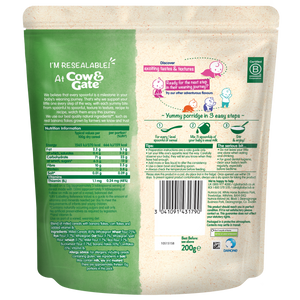 Cow & Gate Banana Wholegrain Porridge with Buckwheat, 7+Months, 200g