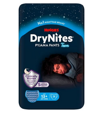 Load image into Gallery viewer, Huggies DryNites Bedwetting Pyjama Pants Boy Age 13+(49-60kg)9 Pants
