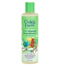 Load image into Gallery viewer, Childs Farm 2 in 1 Shampoo &amp; Conditioner, Apple &amp; Pear, 250ml
