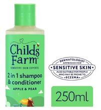 Load image into Gallery viewer, Childs Farm 2 in 1 Shampoo &amp; Conditioner, Apple &amp; Pear, 250ml
