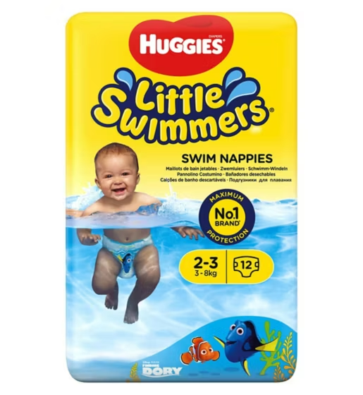 Huggies Little Swimmers Nappies Size 2-3, 12 pack, 3-8kg