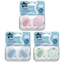 Load image into Gallery viewer, Tommee Tippee (orthodontic) Night Time Soother 6-18m, 2 Pack
