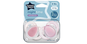 Tommee Tippee (orthodontic) Night Time Soother 6-18m, 2 Pack