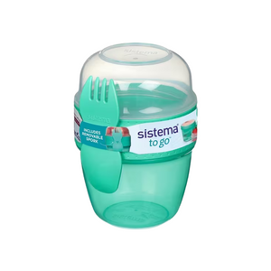 Sistema To-Go Snack Capsule & Spork, 515ml -Teal
