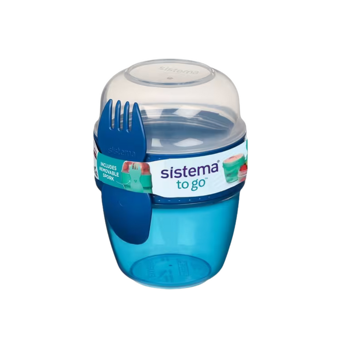 Sistema To-Go Snack Capsule & Spork, 515ml -Blue