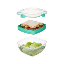 Load image into Gallery viewer, Sistema To-Go Salad &amp; Sandwich Lunch Box, 1.6L -Teal

