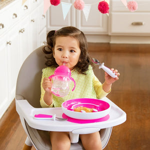 Munchkin Be Happy Toddler Dining Set (Pink), 18+months