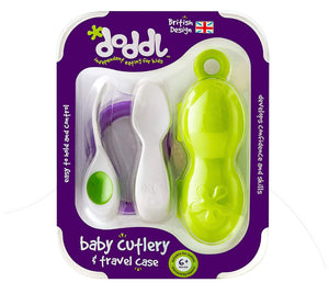 Doddl Baby Cutlery Set & Case- Green
