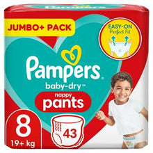 Load image into Gallery viewer, Pampers Baby Dry Nappy Pants Size 8, 44pack, 19+kg
