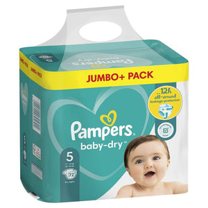 Pampers Baby-Dry Size 5, 72 Nappies, Jumbo Pack, (11-16kg)