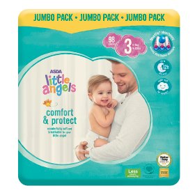 Little Angel Value Pack Diaper Size 3 - 98 pack, (4-9kg)