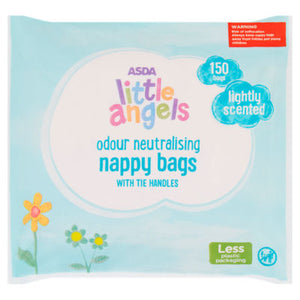 Little Angels Odour Neutralising Nappy Bags, 150pack