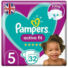 Load image into Gallery viewer, Pampers Active Fit Size 5, 32 Nappies 11-16kg, Essential Pack
